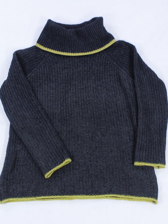 Bartolini Sweaters - Bartolini Italia Women's Sweater – Charcoal Gray with Lime Green Trim – Size XS